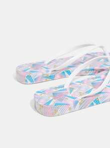 女士人字拖、沙滩凉鞋、彩色平底拖鞋