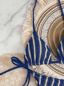 SHEIN Set de 3 piezas de cubrecosturas de crochet con cordón estilo boho para bikini
