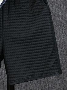 1set Men's Black & White Polo Shirt Short Sleeve Top And Shorts, Sport Casual Outdoor - Black - View 5
