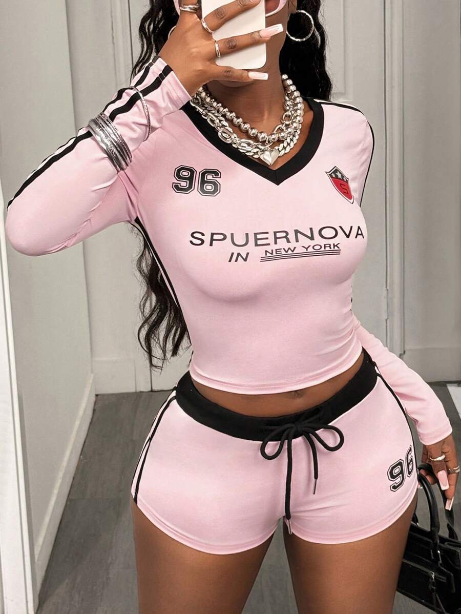 Slaydiva Women Two Pieces Outfits For Daily Wear - Pink - View 1