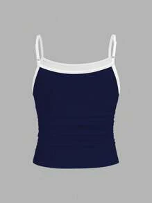 SHEIN Tween Girls Slim Fit Casual Sports Camisole Basic Tank Top