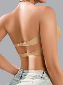 NudeFit 1 pieza Top tubo de mujer de nailon con forro, sin espalda, con cordones, cómodo y casual (Sujetador sin tirantes)
