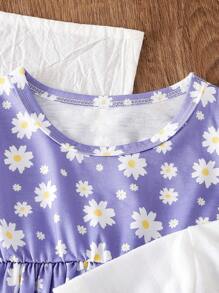 3pcs/Set Girls Summer Fashion Daisy Printed Tops - Multicolor - View 4