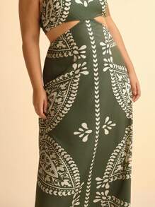 CAJUNI Đầm Maxi Ngắn Không Tay In Hoa Bohemian Vintage Cỡ Lớn Cho Nữ, Đầm Ngày Lễ Thường Ngày - Nhiều màu - Xem 7