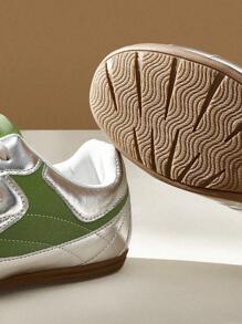 CUCCOO EASI 女式黑色复古休闲运动鞋 - 銀色 - 查看 8