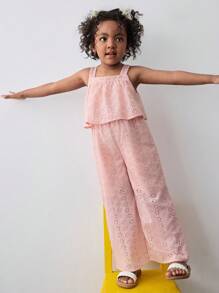 Maija Kids Maija Kids Loose Casual Embroidered Jumpsuit For Young Girls - Burnt Orange - View 6