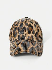 SHEIN SXY Fashion Women Leopard Print Sequin Baseball Cap - Yellow - View 1