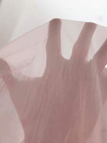 Hauture Elegant Solid Color Ruffle Collar Lantern Sleeve Blouse - Dusty Pink - View 6