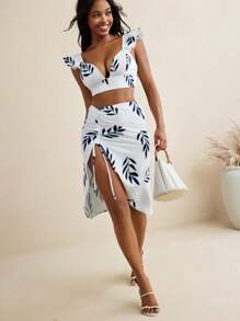 Kiitan Luxe High Waist Ruching Midi Skirt Women Summer Vacation Beach Outfit Going Out Holiday