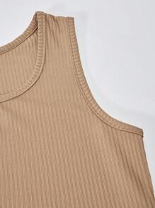 SHEIN 3pcs/Set Tween Girls' Light Breathable Long Sleeve Shirt, Paired With Tank Top And Long Pants, Casual Comfortable Outfit, Spring/Summer Fall Winter - Brown - View 6