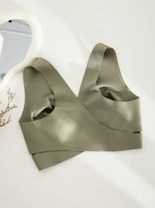 NudeFit 1 pieza Sujetador bandeau sin acolchado, elegante, transpirable y cómodo con espalda cruzada para mujer