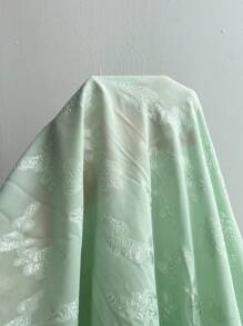 Roylia Women's Elegant Romantic Jacquard Solid Green Sexy Long Slit Slip Dress With Ruffle Hem - Green - View 8