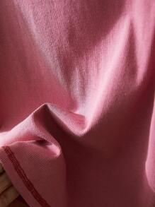 CosyJoli Plus Size Casual Summer Sleeveless Top With Contrasting Stitching - Dusty Pink - View 5