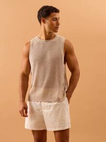 Musero Gilet senza maniche a costine lavorato a maglia, per strati autunnali e invernali