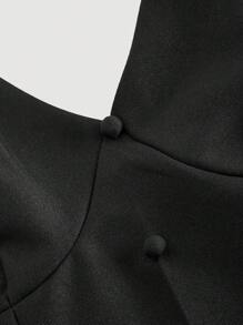 SHEIN MOD 女士亚麻色无袖束腰连衣裙