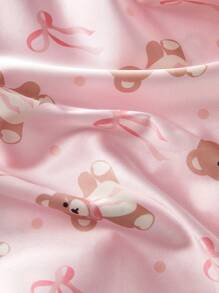 مجموعتان من القمصان قصيرة الأكمام والشورتات المطبوعة بنقوش الدب الصغير لملابس المنزل الكاجوال للأطفال الصغار، جديد