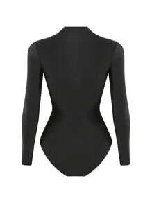 Swim Shayni 3 قطعة / مجموعة ملابس سباحة للنساء، سترة بكم واحد من قطعة واحدة بخصر مطاطي مع بنطلون سباحة طويل وتنورة سباحة مزينة بطبعة زهرية ذات حافة متدلية