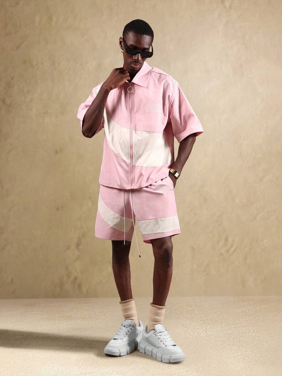 SUMWON Signature Street Style Zip Front Short Sleeve Jacket Streetwear ...