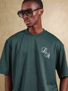 SUMWON Athletic Performance Los Angeles Logo Short Sleeve Training Tee Textured Fabric Casual Sportswear Activewear Urban Design Casual Streetwear