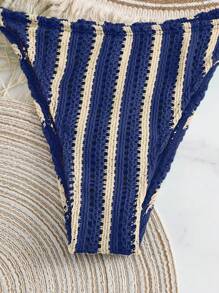 SHEIN Set de 3 piezas de cubrecosturas de crochet con cordón estilo boho para bikini
