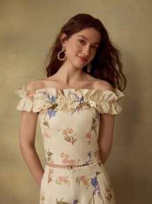 MOTF PREMIUM LINEN FLORAL PRINTED BLOUSE