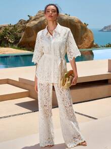 ZEYLAH Conjunto de dos piezas para mujer para uso diario - Beis - Ver 11