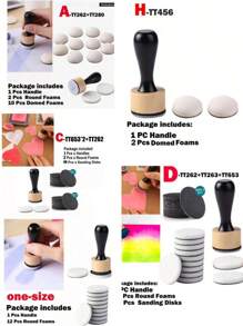 SHEIN Ink Blending Tool Set,Mini Art Blending Tools Include 2 Pcs Round Ink Daubers And 44 Pcs Replacement Foam Pads,Ink Blending Brushes For Card Making,DIY Crafting,Distressing,Painting And More - Multicolor - View 4