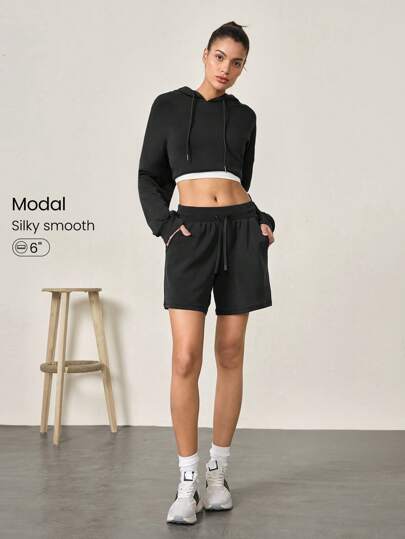 GLOWMODE SoftSerene 莫代尔百慕大可调节口袋短裤 日常休闲