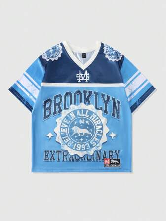 Street Life Camiseta de manga corta deportiva para hombre con parches de tejido de malla, jersey atlético