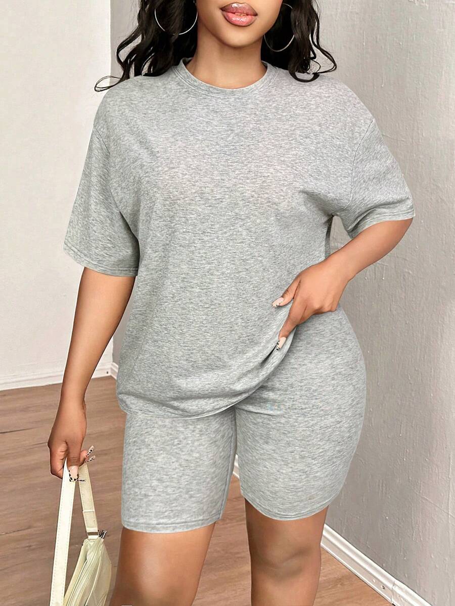 SHEIN SXY 女士日常两件套服装 - 灰色 - 查看 1