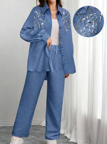 Mulvari Women Two Pieces Outfits For Daily Wear