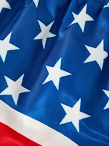 PantsHub Teen Boy Casual Loose Woven Patterned Shorts, Comfortable & Versatile,4th Of July