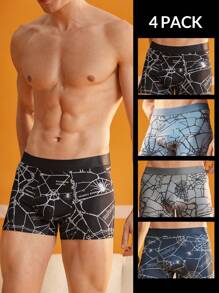 4 Pairs Men's Mesh Design Briefs - Multicolor - View 1