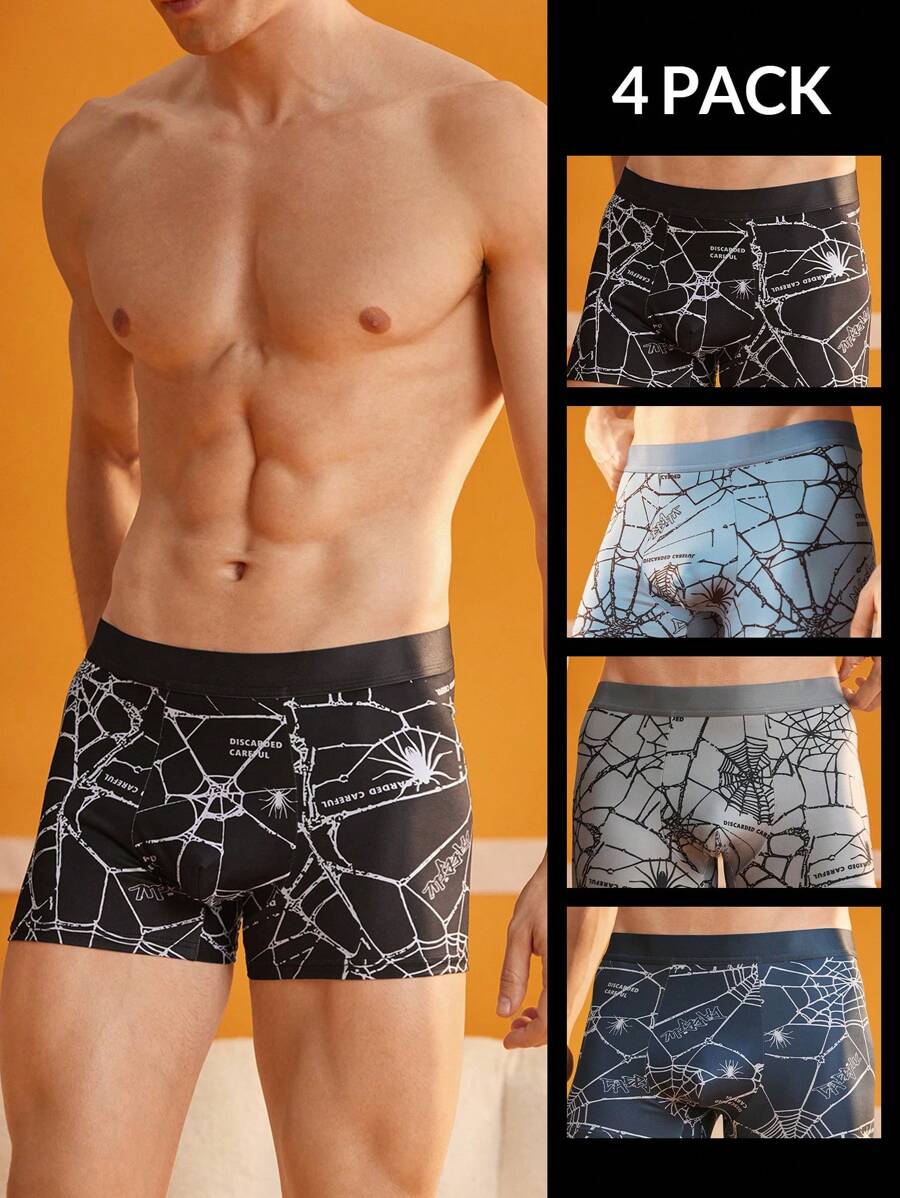 4 Pairs Men's Mesh Design Briefs - Multicolor - View 1