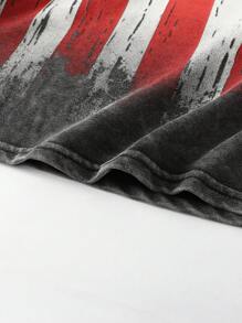 ROMWE MEN Street Life Print Crop Tank Top American Flag Printed Sleeveless Summer Muscle Tee Urban Streetwear Top - Black - View 5