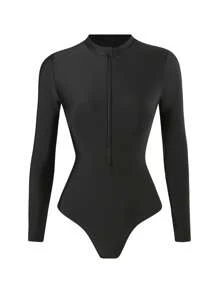 Swim Shayni 3 قطعة / مجموعة ملابس سباحة للنساء، سترة بكم واحد من قطعة واحدة بخصر مطاطي مع بنطلون سباحة طويل وتنورة سباحة مزينة بطبعة زهرية ذات حافة متدلية