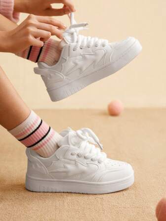 CUCCOO EASI Baskets décontractées pour femmes, chaussures de sport à semelle épaisse blanche et plate