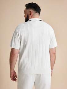 EASEVO Camiseta casual de punto de manga corta y acanalada para hombres de talla grande