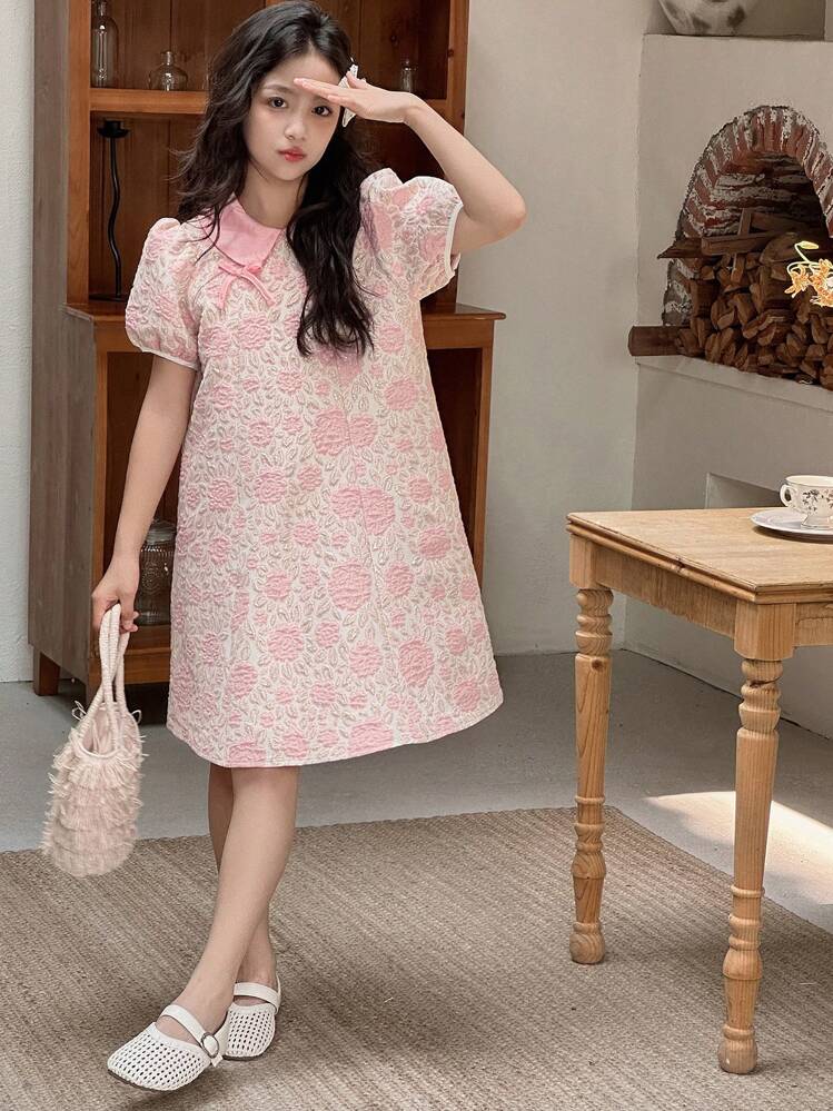 DAZY Tween Girl Fall Party Dress, Back To School Clothes - Black and White - View 4