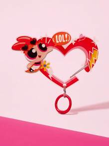 THE POWERPUFF GIRLS X SHEIN 红心女警亚克力钥匙扣 - 紅白色 - 查看 1