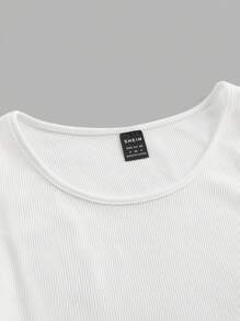 SHEIN EZwear 2件套女士粉白相间性感紧身露脐吊带背心，适合夏季穿着 - 彩色 - 查看 8