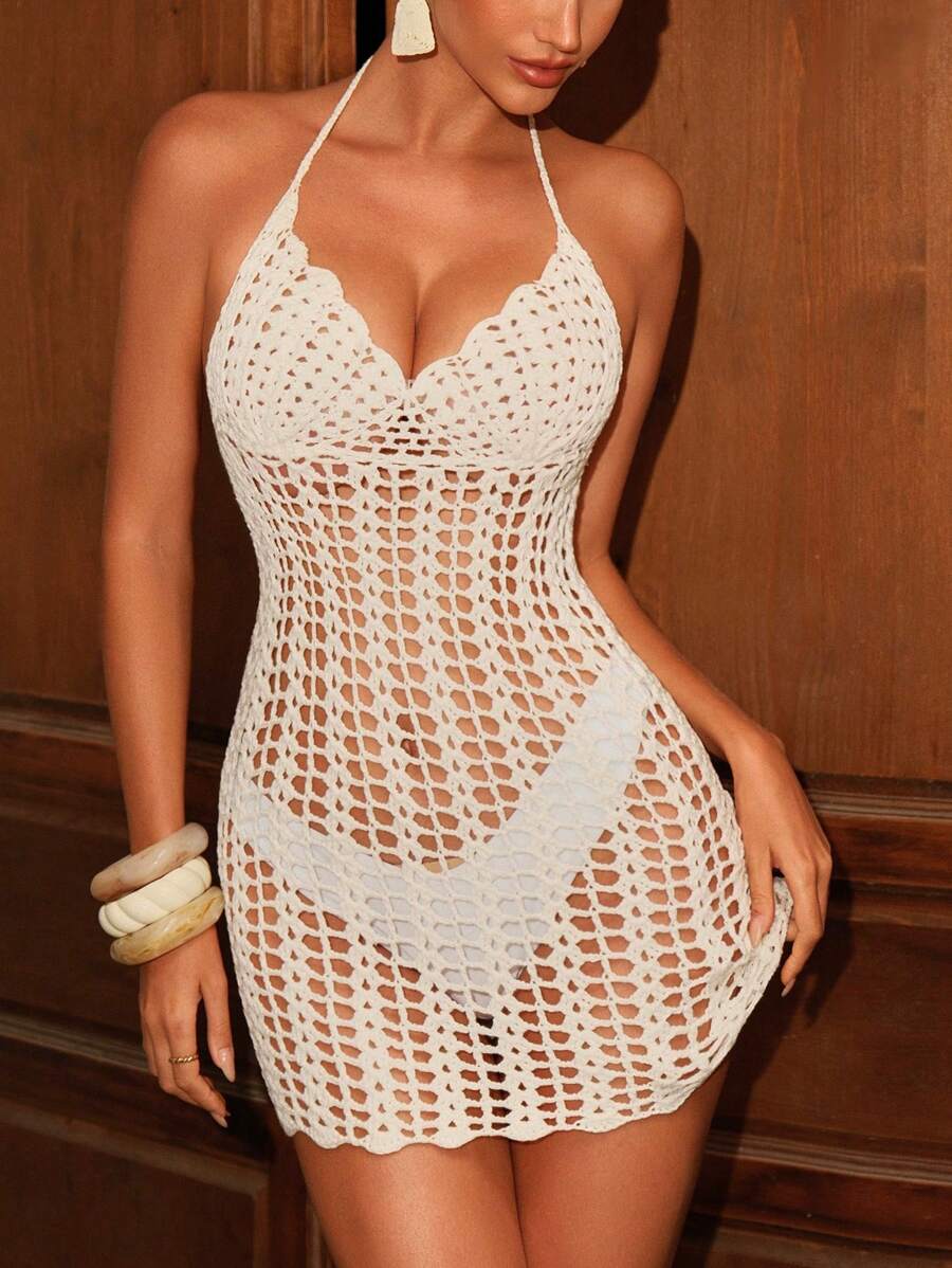 Swim Oasis Ärmellose Damen Strandkleid mit Rollkragen Einfarbig, modisch für den Sommer