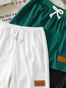 Shorts casuales de verano para niño con estampado de letras de unicolor