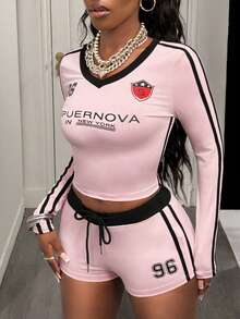 Slaydiva Women Two Pieces Outfits For Daily Wear - Pink - View 3