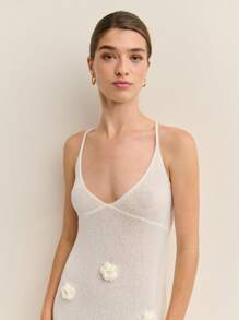 Nöista Women's Solid Color Applique Casual Slip Dress Knit Dress For Summer - Apricot - View 4