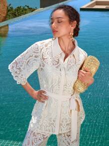 ZEYLAH Conjunto de dos piezas para mujer para uso diario - Beis - Ver 9