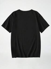 SHEIN Camiseta de manga corta con estampado de eslogan casual para adolescentes, de verano