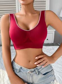 SHEIN 1pc Women Seamless Undergarment Bra - Red - View 5