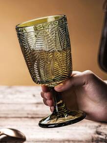 Cirelle Vintage Green Embossed Glass Stemware, Elegant Cocktail & Wine Goblets For Home Bar, Party Supplies, Dinnerware, Unique Gift Idea For Wedding, Holiday Entertaining & Home Decor - emerald green - View 6