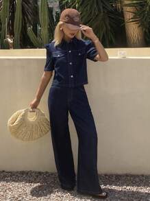 Livesso 夏季新款宽松休闲女牛仔套装